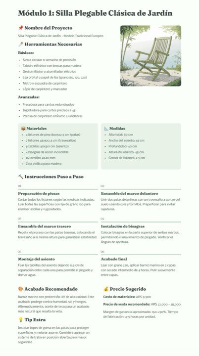 Silla plegable de jardín